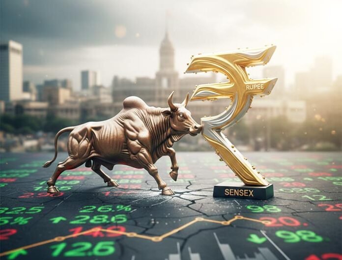 sensex and rupya