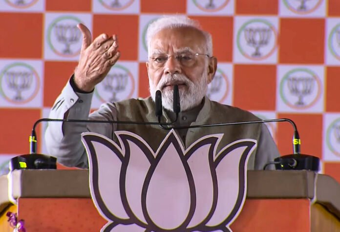 PM Modi at public rally in Bihar's Chhapra