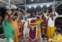श्री श्याम मंदिर में श्रावणी तीज उत्सव के साथ हुआ रुद्राभिषेक